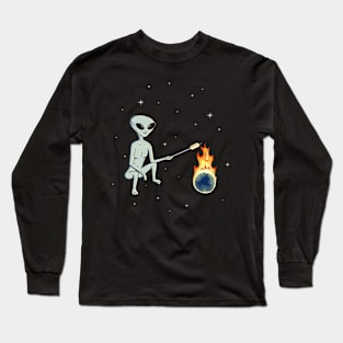 Alien Camping Long Sleeve T-Shirt